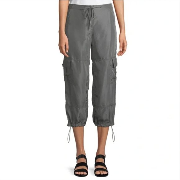 THEORY gray silk utility cargo jogger pants - Picture 7 of 7